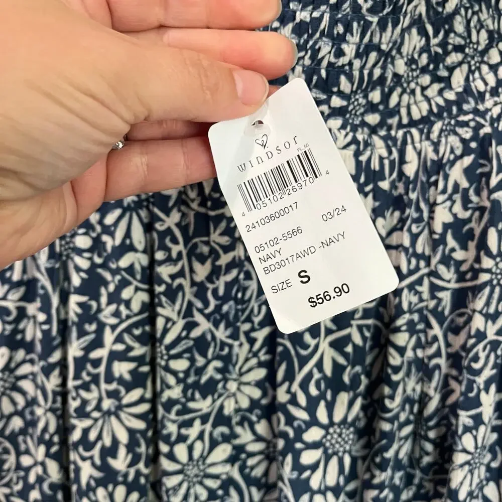 Windsor Blue & White Floral Maxi Dress Size Small - Picture 10 of 12